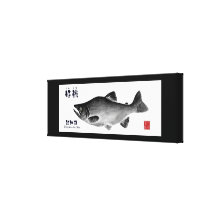 然別湖！　姫鱒！１００年保存キャンバス。　GYOTAKU　　JAPAN 【黒】 張りキャンバスプリント