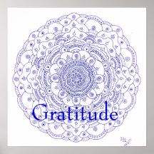 11Mandala 6, gratitude Posteres