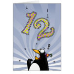 12o aniversário - cartão da surpresa do pinguim