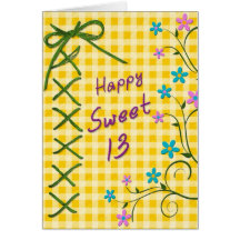 13o Cartão de aniversário - guingão amarelo