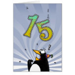 15o aniversário - cartão da surpresa do pinguim