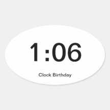 1:06 da etiqueta do aniversário do pulso de dispar adesivos oval
