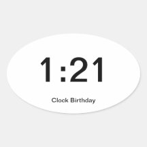 1:21 da etiqueta do aniversário do pulso de dispar adesivos em formato oval