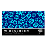 239 Widescreen - Ciano e marinho florais Cartao De Visita