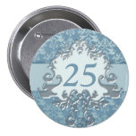 "25" botão/crachá da prata do elefante do damasco  botons