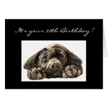 29o aniversário engraçado, labrador retriever cartoes