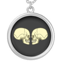 2 crânios caveira skulls colar personalizado