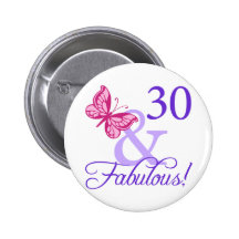 30 e aniversário fabuloso botons