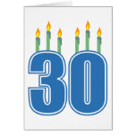 30 velas (azul/verde) cartão