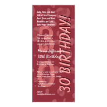 30o Aniversário moderno Borgonha alta Convites Personalizados