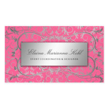311-Silver Divine o rosa gostoso de | Cartões De Visitas