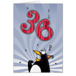 36th aniversário - cartão da surpresa do pinguim
