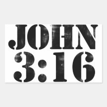 3:16 de John Adesivos Em Formato Retangulares