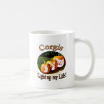3 Corgis iluminam acima minha vida Caneca