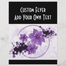 3 flores bonito - roxo panfleto personalizados