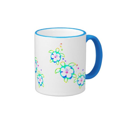 3 tartarugas tingidas laço de Honu Caneca