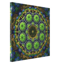3D Fractal, 28,5" x 28,5" envolvido Impressão De Canvas Envolvida