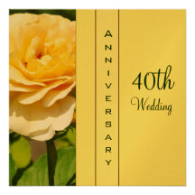 40th Convite do aniversário de casamento
