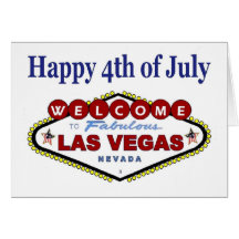 4o feliz de Las Vegas do cartão de julho