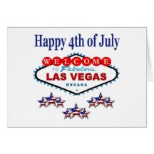 4o feliz de Las Vegas do cartão de julho