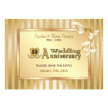 50th Aniversário de casamento - ouro Convites