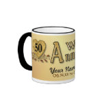 50th aniversário - ouro - personalize caneca