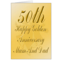 50th Cartão do aniversário para a mãe e o pai