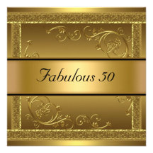 50th convite fabuloso do ouro da festa de aniversá