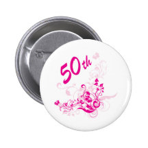 50th presente de aniversário floral pins