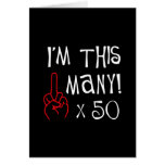 50th saudação do dedo médio do aniversário cartoes