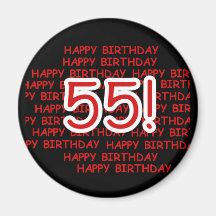 55th aniversário feliz imã