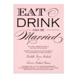 5 x 7 comem, bebida & sejam convite Wedding casado