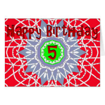5o cartão de aniversário feliz