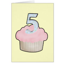 5o Cupcake do aniversário Cartão
