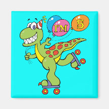 5o Dinossauro do aniversário Imãs De Geladeira