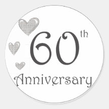 60th aniversário adesivos redondos