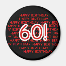 60th aniversário feliz imã
