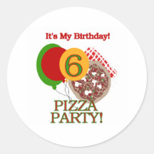 6o Aniversário do partido da pizza Adesivos