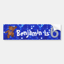 6o Urso do aniversário Adesivos