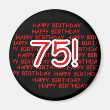 75th aniversário feliz imã