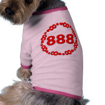 888, meu número afortunado camiseta para caes