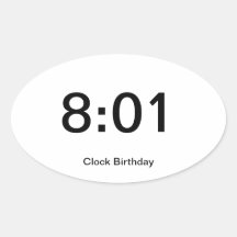 8:01 da etiqueta do aniversário do pulso de dispar adesivos
