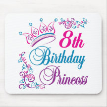 8o Princesa do aniversário Mouse Pads