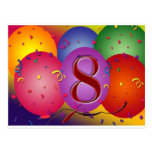 8os balões felizes do aniversário! cartão postal