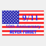 911 etiquetas patrióticas do 10o aniversário adesivo