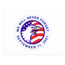 A águia americana recorda a bandeira de 9-11 EUA Cartoes Postais