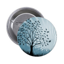 A árvore sae da silhueta da grama & do Sunburst -  Pins