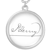 A assinatura americana de Patrick Henry do fundado Bijuteria Personalizada