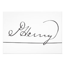 A assinatura americana de Patrick Henry do fundado Convite Personalizado