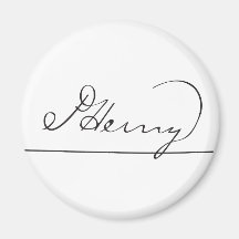 A assinatura americana de Patrick Henry do fundado Imã De Refrigerador